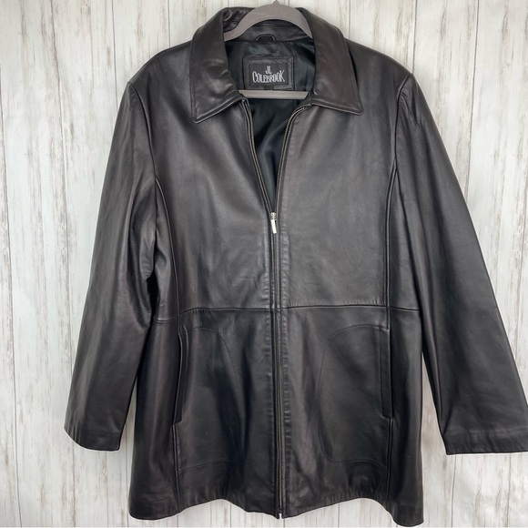 J L Colebrook black leather jacket XL - Picture 1 of 5